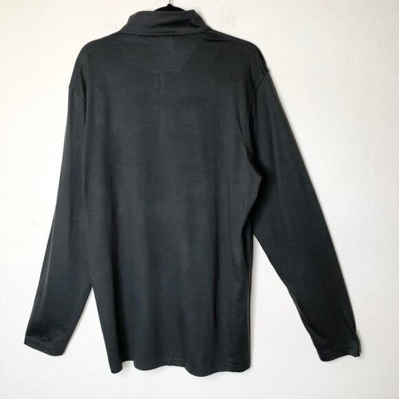 NWT J. Hilburn 100% Merino Wool Black Quarter Zip Pullover Sweater XL Top Casual - Picture 2 of 13